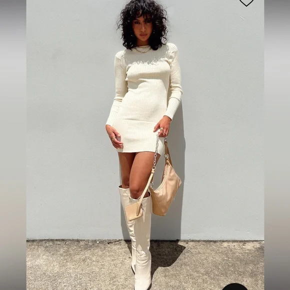 white christmas dresses Cruel Summer Lace Mini Dress Cream main image 1